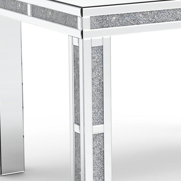 HomeRoots 31" Silver Wood Dining Table - Modern Glam Design for 6, Sturdy Construction, Versatile Use & Style 633122