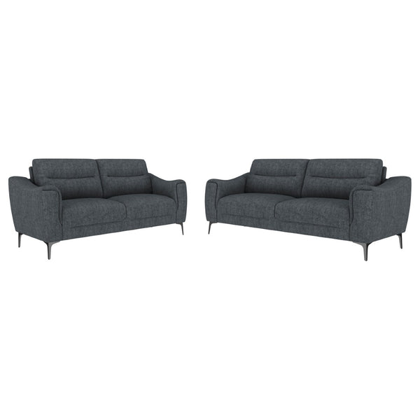 English Elm Oberle Tufted Sofa and Loveseat Set with Pocket Coil Seats for Modern Living Rooms B062S01617