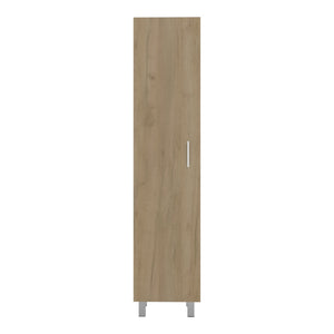 English Elm Vegas Tall Narrow Oak Tower Cabinet with Fixed Shelves for Laundry Utility Rooms Beige B128P473977