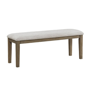 English Elm Stylish 6-Piece Light Brown Dining Table Set With Comfortable Upholstered Chairs & Versatile Bench B011P372218-GIGA