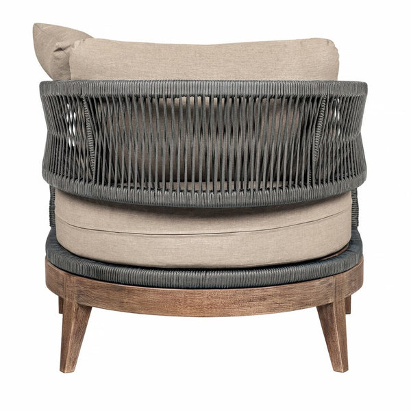 English Elm Orbit Outdoor Lounge Chair Eucalyptus Hardwood Woven Rope Resort Patio Seating B2736P464823