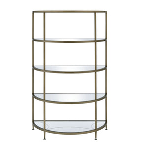 English Elm Aditya Five Tier Semicircle Mirrored Glass Shelf Unit for Entryway or Living Room B2726P448764