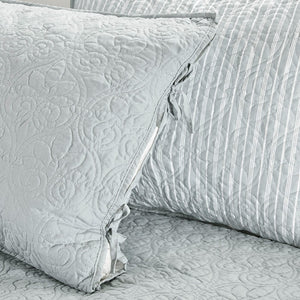 English Elm 6 Piece Reversible Daybed Cover Set with Quilted Stitch Texture, Antimicrobial Protection, Cottage Charm Grey 17.72 L x 15.75 W x 8.66 H B03597504