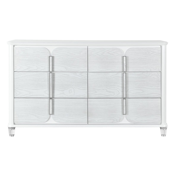 HomeRoots 63" Gray Wood Double Dresser with Six Drawers - Stylish Storage Solution for Modern Bedrooms and More 633703