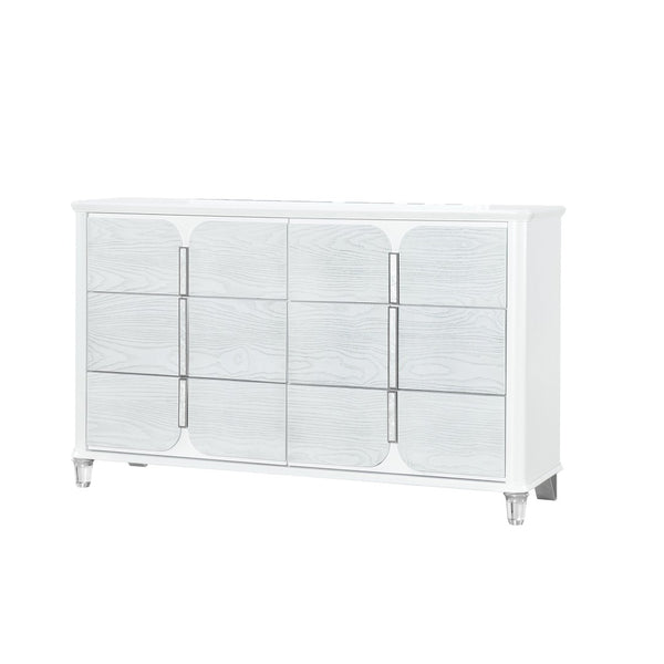 HomeRoots 63" Gray Wood Double Dresser with Six Drawers - Stylish Storage Solution for Modern Bedrooms and More 633703