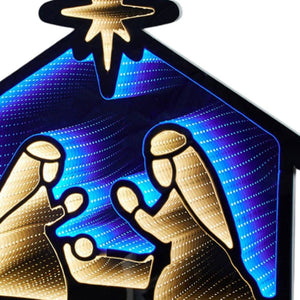 HomeRoots 24" Blue and White Acrylic Christmas Tabletop Sign with LED Illumination for Festive Décor Shine 633773