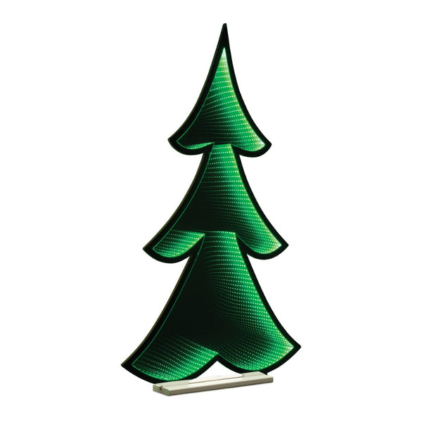 HomeRoots 46" Green Acrylic Christmas Tree Sculpture with LED Lighting - Modern Tabletop Décor for Holidays 633775