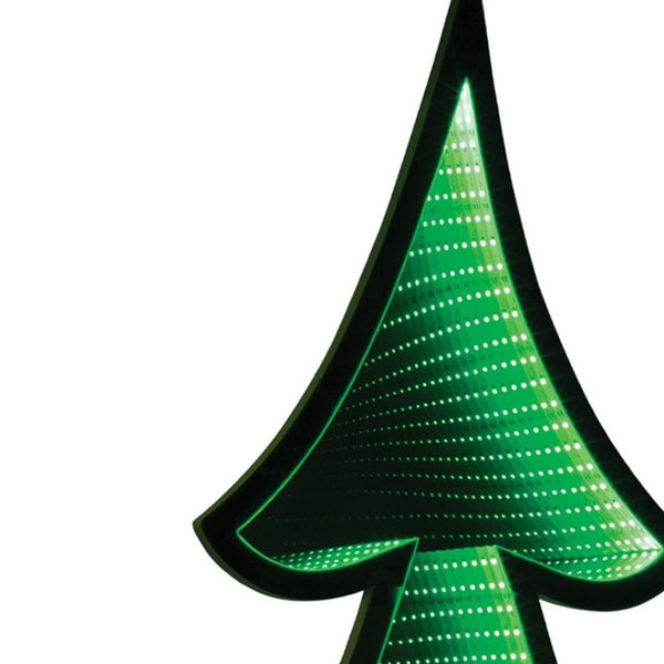 HomeRoots 46" Green Acrylic Christmas Tree Sculpture with LED Lighting - Modern Tabletop Décor for Holidays 633775
