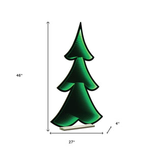 HomeRoots 46" Green Acrylic Christmas Tree Sculpture with LED Lighting - Modern Tabletop Décor for Holidays 633775