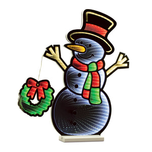 HomeRoots 24" Festive Acrylic Snowman Tabletop Sign with LED Lights - Perfect Holiday Decor for Any Space! 633777