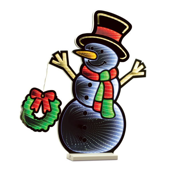 HomeRoots 24" Festive Acrylic Snowman Tabletop Sign with LED Lights - Perfect Holiday Decor for Any Space! 633777