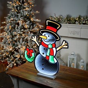 HomeRoots 24" Festive Acrylic Snowman Tabletop Sign with LED Lights - Perfect Holiday Decor for Any Space! 633777