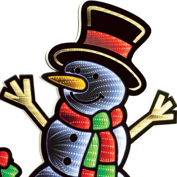 HomeRoots 24" Festive Acrylic Snowman Tabletop Sign with LED Lights - Perfect Holiday Decor for Any Space! 633777