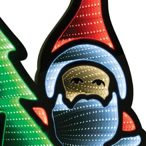 HomeRoots 34" Festive Red White Green Acrylic Santa Tabletop Sign with LED Lighting for Holiday Cheer 633785