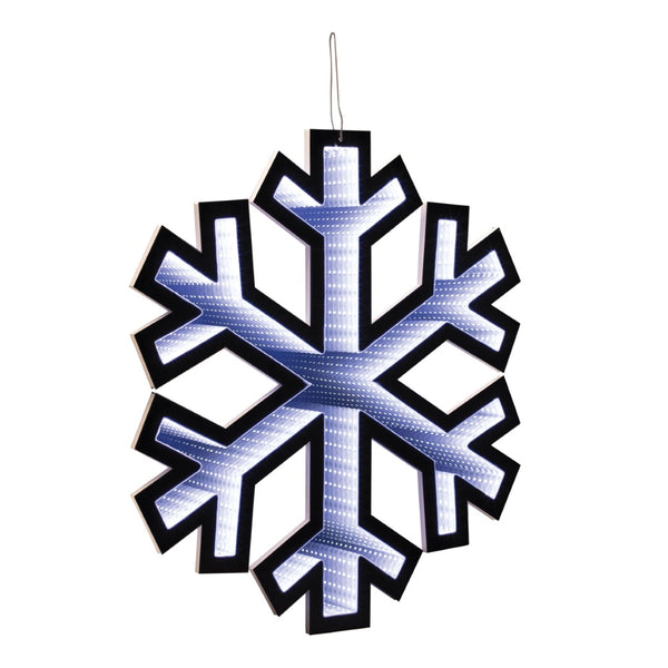 HomeRoots 24" White Acrylic Snowflake Tabletop Sign with LED Lighting - Modern Holiday Decor Accent 633787