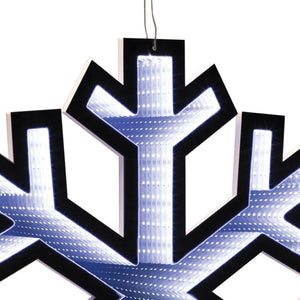 HomeRoots 24" White Acrylic Snowflake Tabletop Sign with LED Lighting - Modern Holiday Decor Accent 633787