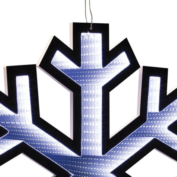 HomeRoots 24" White Acrylic Snowflake Tabletop Sign with LED Lighting - Modern Holiday Decor Accent 633787
