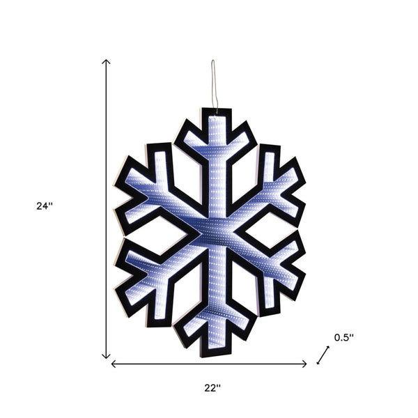 HomeRoots 24" White Acrylic Snowflake Tabletop Sign with LED Lighting - Modern Holiday Decor Accent 633787