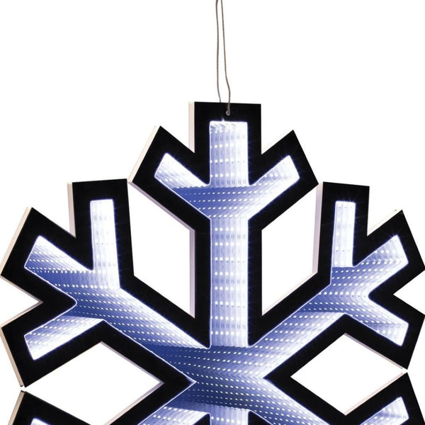 HomeRoots 24" White Acrylic Snowflake Tabletop Sign with LED Lighting - Modern Holiday Decor Accent 633787
