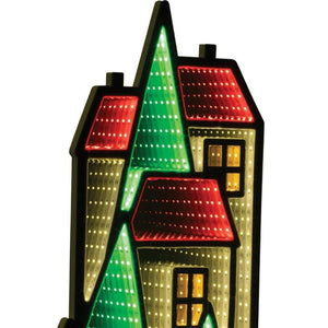 HomeRoots 28" Green Red and White Acrylic House Tabletop Sign with LED Light - Perfect for Home Decor and Gifts! 633792