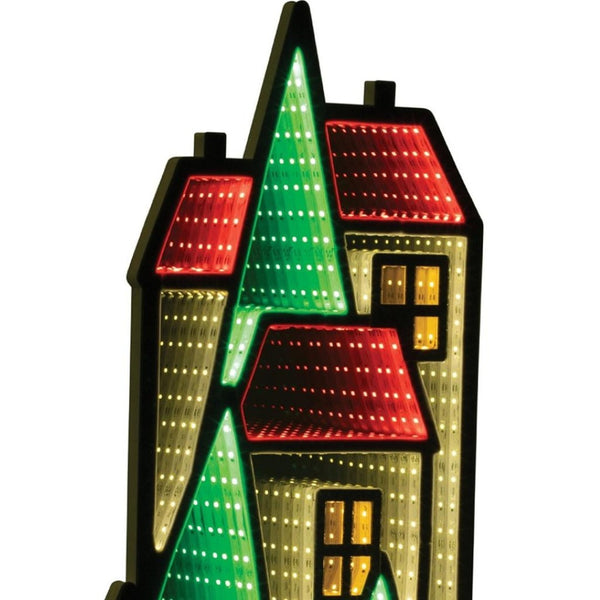 HomeRoots 28" Green Red and White Acrylic House Tabletop Sign with LED Light - Perfect for Home Decor and Gifts! 633792