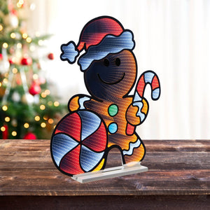 HomeRoots 31" Brown And White Acrylic Christmas Tabletop Sign with LED Lights for Festive Holiday Decor 633800