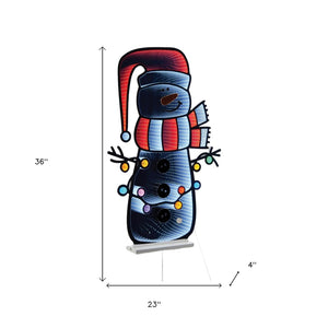 HomeRoots 36" White And Red Acrylic Snowman Tabletop Sign with LED Lighting - Modern Holiday Décor Piece 633802