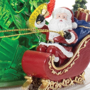 HomeRoots 11" LED Christmas Tree Tabletop Sculpture in Red and Brown - Perfect Holiday Accent for Any Space 633803