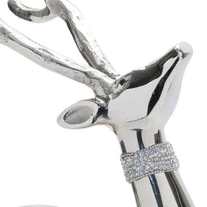 HomeRoots Set of Two Silver Aluminum Deer Sculptures – Elegant Tabletop Accents for Modern Rustic Decor 633816