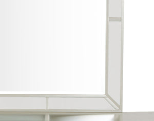 English Elm Elegant Silver Champagne Wall Mirror Wide Horizontal Frame for Living Room Decor B078108442