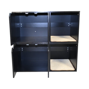 English Elm 35.83" Modern Black Cat Litter Box Enclosure with Durable PB/MDF Build and Corrugated Scratch Pad W1412P271585
