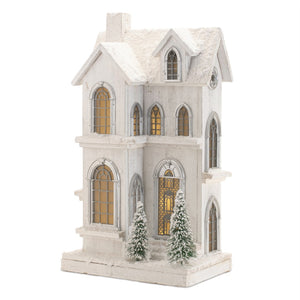 HomeRoots 22" White and Green Wood Tabletop Sculpture with LED Lighting - Modern Art Décor for Home & Gifts 633836