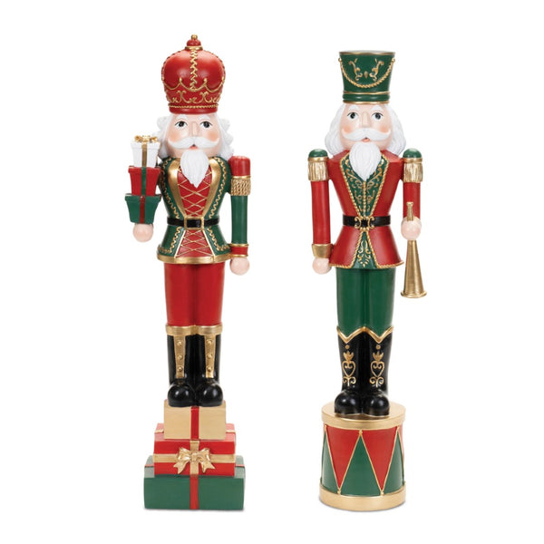 HomeRoots Set of Two Modern Polyresin Tabletop Sculptures in Bold Red, Green, and Black for Stylish Decor 633866