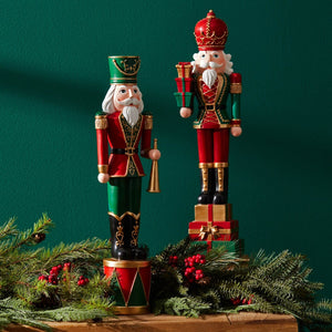 HomeRoots Set of Two Modern Polyresin Tabletop Sculptures in Bold Red, Green, and Black for Stylish Decor 633866