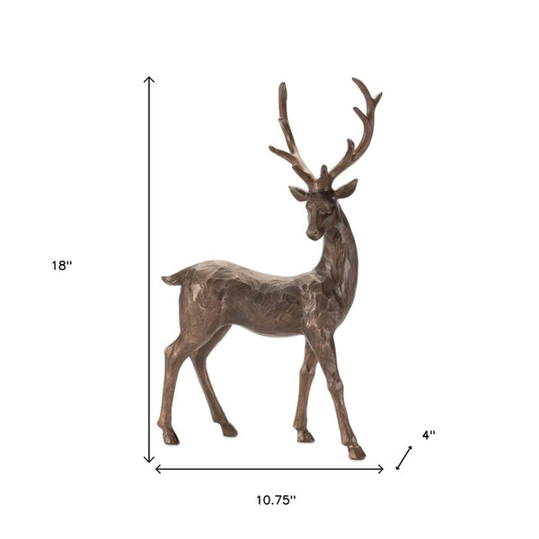 HomeRoots Set of Two Elegant Brown Polyresin Deer Figurines – Perfect Nature-Inspired Décor for Any Space! 633867