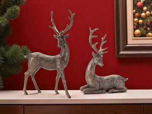 HomeRoots Set of Two Elegant Brown Polyresin Deer Figurines – Perfect Nature-Inspired Décor for Any Space! 633867