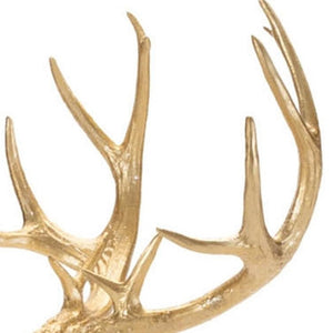 HomeRoots Set of Two Elegant White and Gold Polyresin Deer Figurines with LED Light for Home Decor Charm 633877