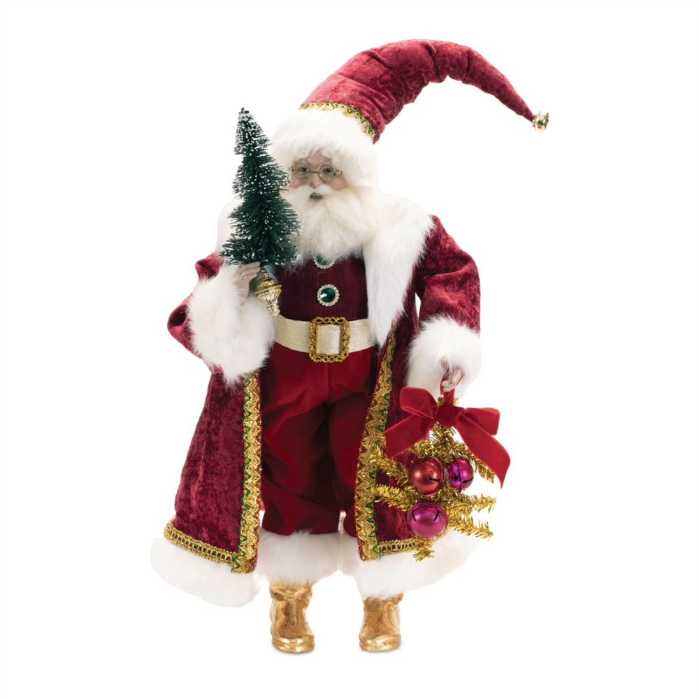 HomeRoots 25" Charming Red and White Resin Santa Figurine - Festive Holiday Centerpiece for Any Home Decor! 633879
