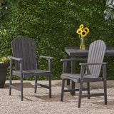 Christopher Knight Home® - Noble House - Malibu Outdoor Weather Resistant Acacia Wood Adirondack Dining Chairs (Set of 2)