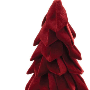 HomeRoots Set of Two Bold Red Fabric Trees - Modern Tabletop Sculptures for Stylish Home Decor & Gifting 633912