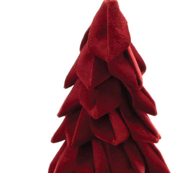 HomeRoots Set of Two Bold Red Fabric Trees - Modern Tabletop Sculptures for Stylish Home Decor & Gifting 633912