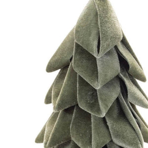 HomeRoots Set of Two Elegant Green Fabric Tree Sculptures for Modern Tabletop Decor & Stylish Accents 633914