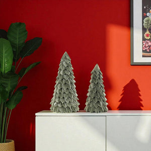 HomeRoots Set of Two Elegant Green Fabric Tree Sculptures for Modern Tabletop Decor & Stylish Accents 633914