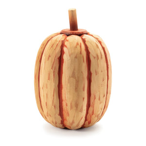 HomeRoots Set of Two Orange Wood Pumpkin Sculptures - Rustic Fall Decor for Thanksgiving Table Centerpieces 633934
