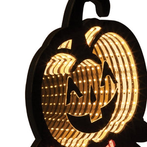 HomeRoots 23" Illuminated Orange Black Yellow Acrylic Jack-O-Lantern Tabletop Sign for Spooky Decor & Gifts 633942