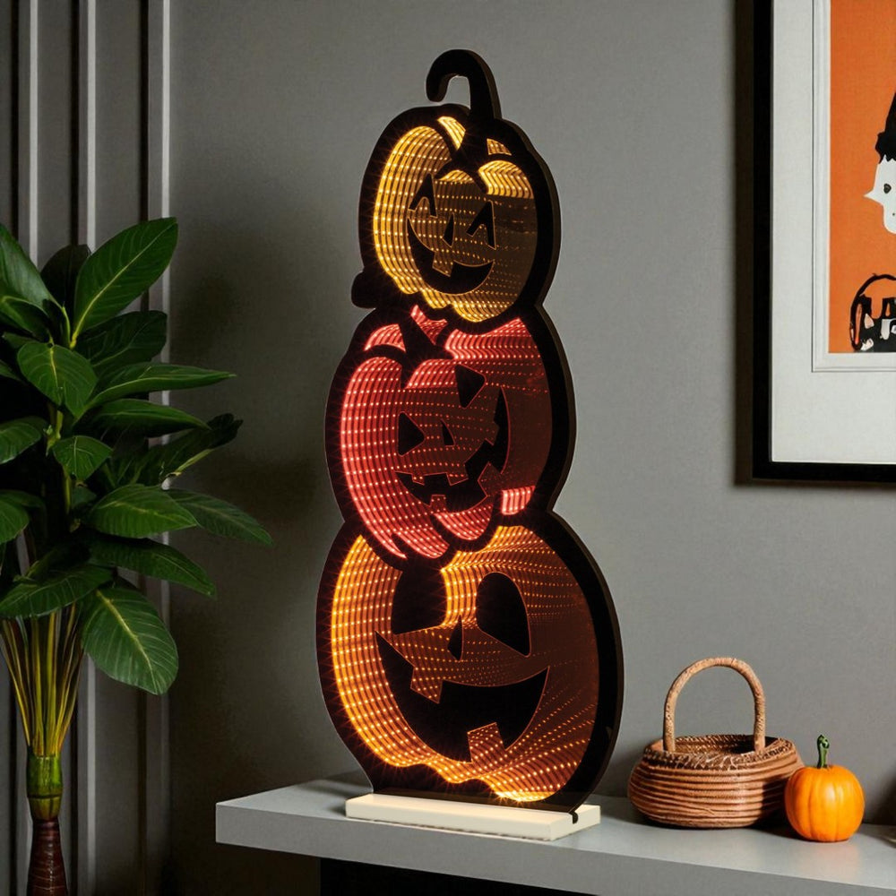 HomeRoots 36" Illuminated Acrylic Halloween Jack-O'-Lantern Tabletop Sign – Vibrant Fall Decor for Your Home 633943
