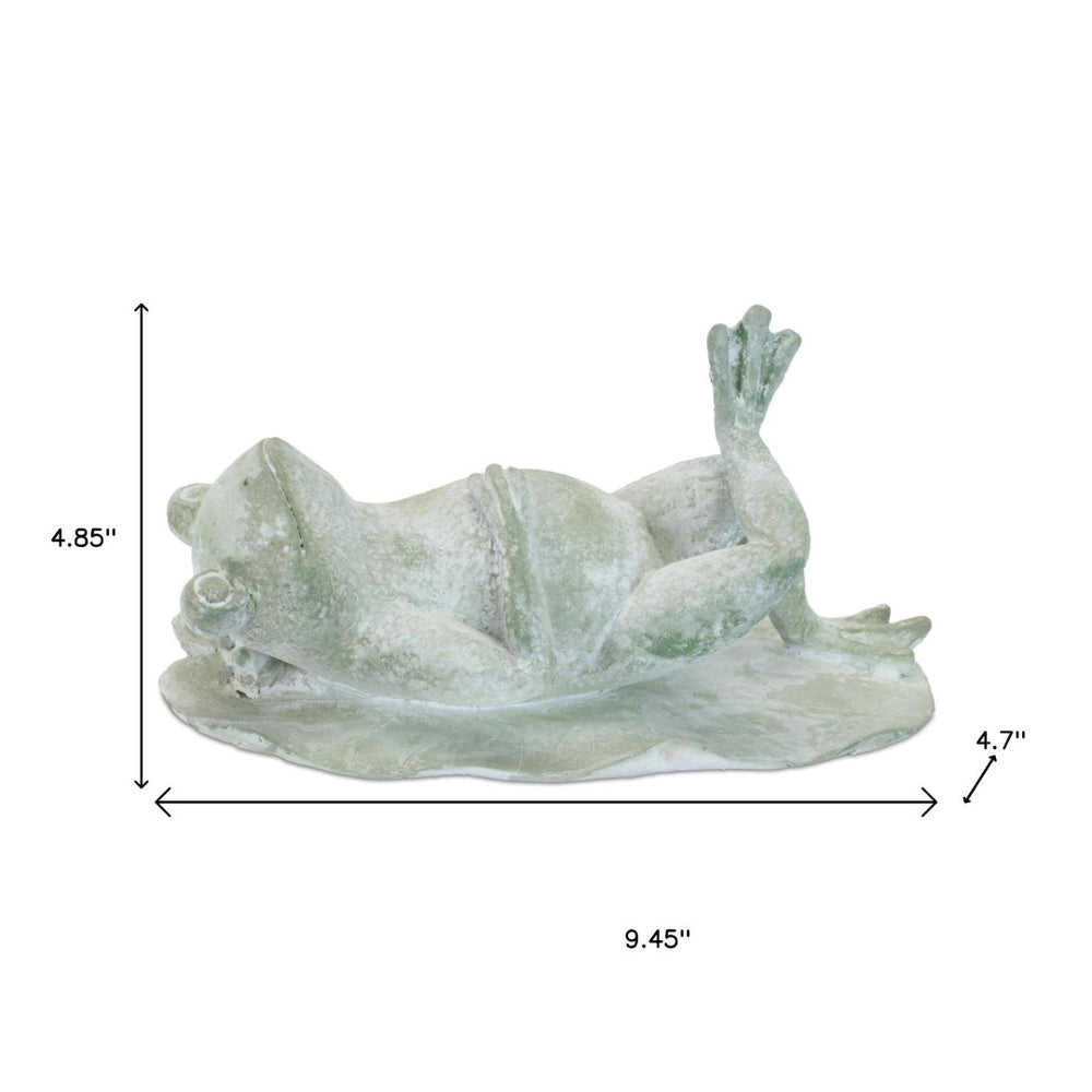 HomeRoots Set of Four Charming Green Polyresin Frog Figurines for Whimsical Home Decor and Gifting Ideas 633957
