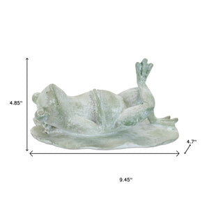 HomeRoots Set of Four Charming Green Polyresin Frog Figurines for Whimsical Home Decor and Gifting Ideas 633957