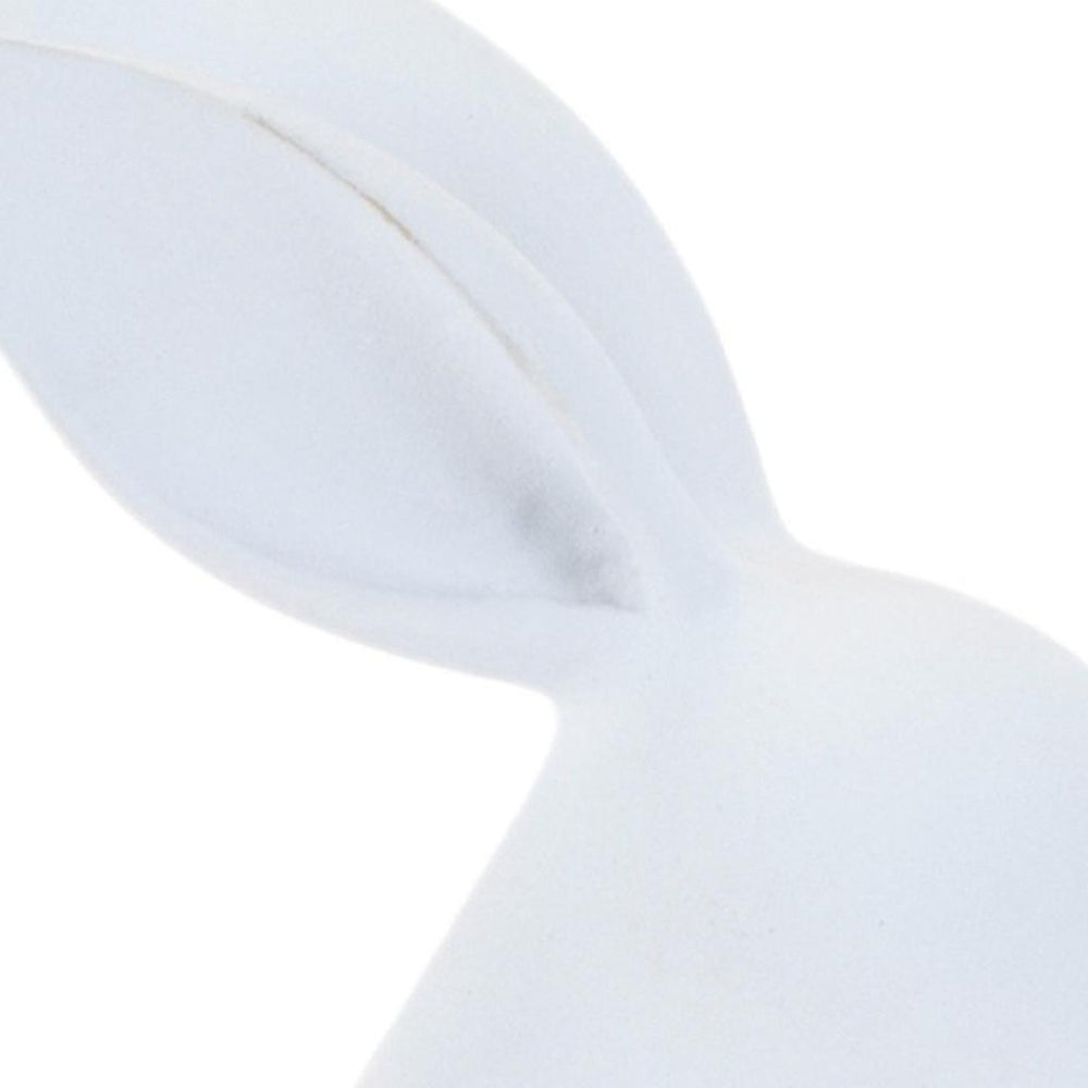 HomeRoots Set of Two White Polyresin Rabbit Figurines - Charming Woodland Accents for Home Décor & Gifting 633959