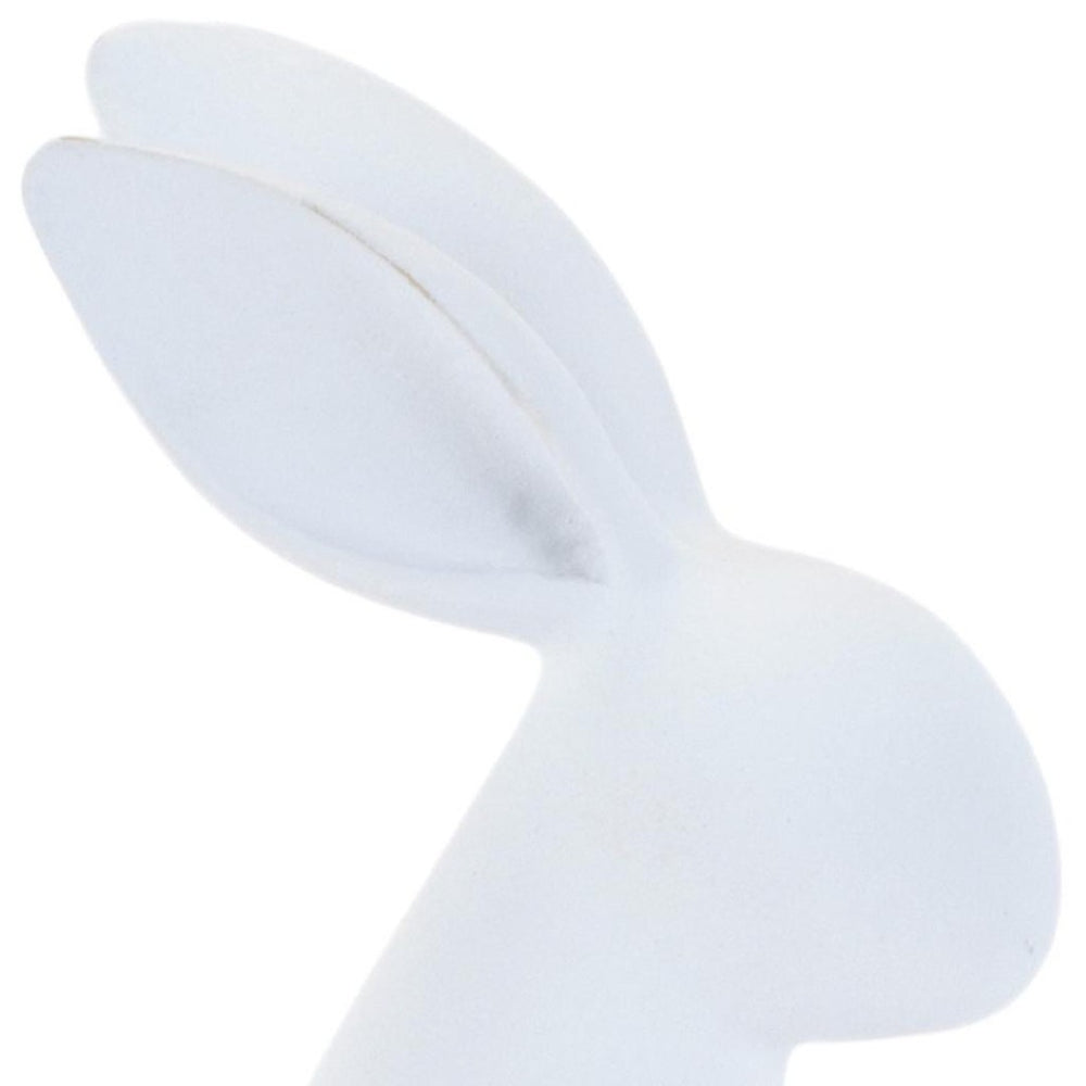 HomeRoots Set of Two White Polyresin Rabbit Figurines - Charming Woodland Accents for Home Décor & Gifting 633959
